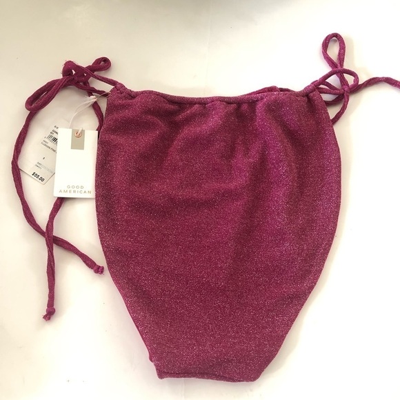 GOOD AMERICAN Woman’s
Sparkle Tiny Ties metallic bikini Bottom Size 5/2X - Picture 2 of 13